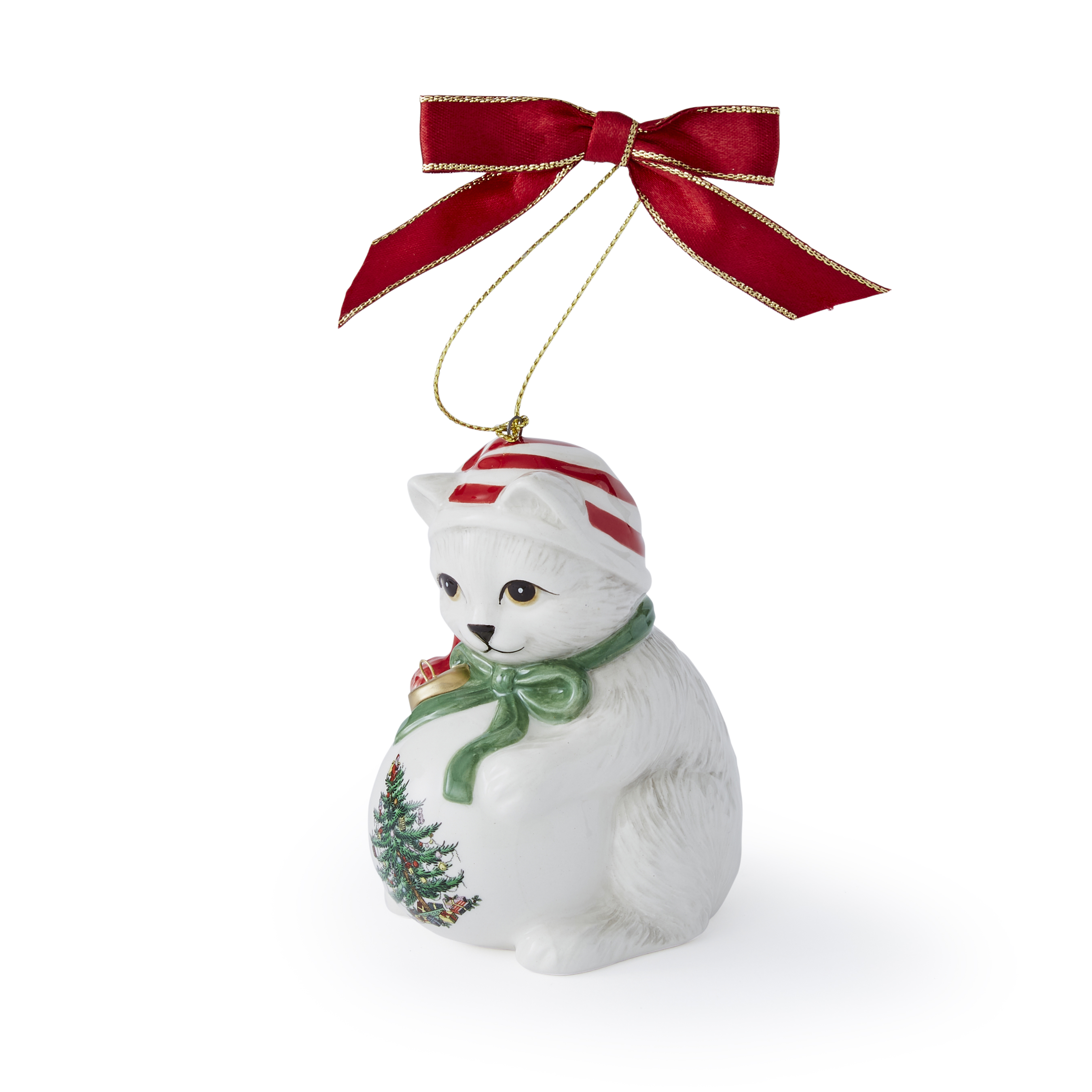 Christmas Tree Playful Kitten Ornament image number null
